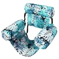 thumbnail image 1 of 1 Pack Pool Floats Chairs Adult Inflatable Fabric Covered Pool Lounge Chairs Adjustable Summer Hammock Water Floating Chair Party Swimming Float for Water Green, 1 of 2