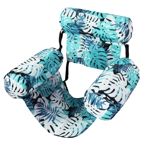 1 Pack Pool Floats Chairs Adult Inflatable Fabric Covered Pool Lounge Chairs Adjustable Summer Hammock Water Floating Chair Party Swimming Float for Water Green