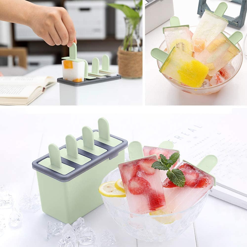 18 Pack Ice Pop Molds Frozen Popsicle Molds BPA Free Reusable DIY Ice Cream  Pop Molds Holders With Tray & Sticks Plastic Popsicle Maker Ice Pop maker 