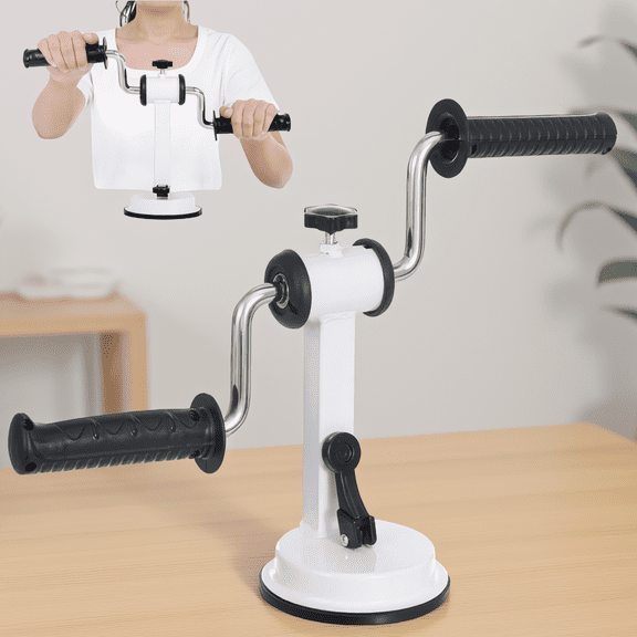 1 Pack Portable Arm Bike Exerciser with Adjustable Resistance and Suction Cup Base for Seniors and Home Use