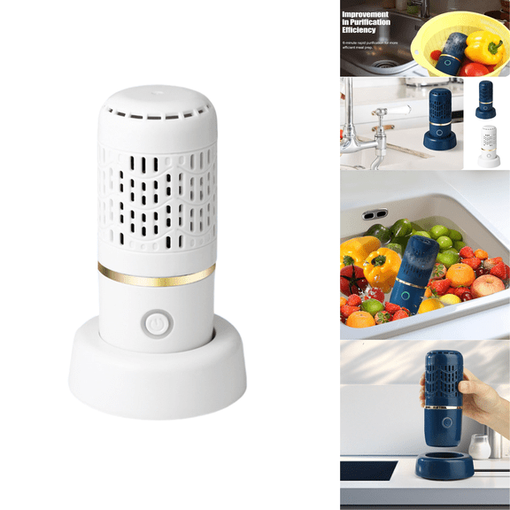 1 Pack Portable Fruit and Vegetable Cleaner, Mini Produce Cleaner Machine, USB Rechargeable Ultrasonic Food Purifier for Fruits, Veggies, Dishes, and Small Kitchenware. White