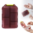 thumbnail image 1 of 1 Pack Portable Travel Pill Organizer, 10-Compartment Pocket Pill Case, Double-Layer Moisture-Proof Small Box for Daily Use and Travel, 9x6 cm (P), 1 of 9