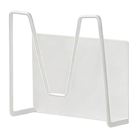 1 Pack Pot Lid Organizer for Cabinet,Magnetic Pot Lid Holder for Refrigerator,Stainless Steel Pot Lid Holder,Lid Rack for Pans Pots, Bakeware, Plates, Cookie Sheets, Trays, Cutting Boards(White)