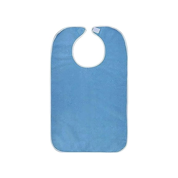 1 Pack Premium Adult Bibs,Washable,Reusable Waterproof Large Bibs For Adult,Terry Bib Clothing Protectors,Clothing Protector For Eating,Feeding Bib For Women and Men Senior (Light blue)