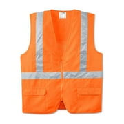 RADYAN Unisex High Visibility Safety Vest With 100% Polyester, Orange - S (Pack of 1)