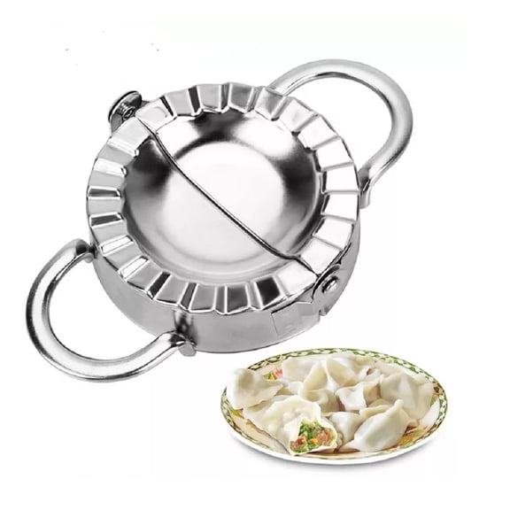 1-Pack Stainless Steel Dumpling Maker Press Mold, Ravioli Wonton Empanada Pierogi Wrapper Sealer, Easy Fold Dough Cutter Tool for Homemade Pastry TIKA