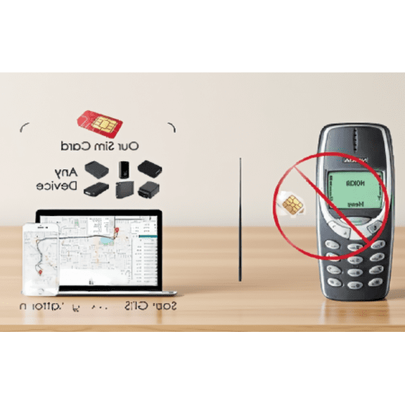 1-Pack Prepaid SIM Card for GPS Devices, Unlimited Data with Real-Time Tracking App and Web Portal Access