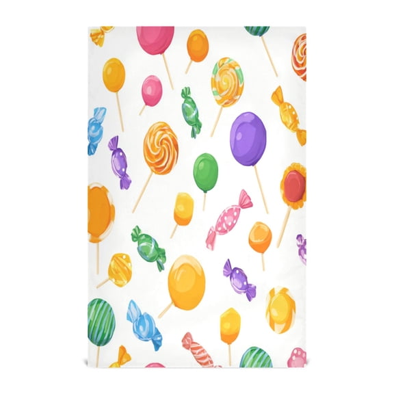 1 Pack Printed Kitchen Dish Towels Soft and Absorbent Dish Cloths Washing Drying Dishes Cartoon Candy Pattern