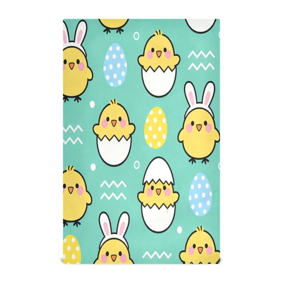 1 Pack Printed Kitchen Dish Towels Soft and Absorbent Dish Cloths Washing Drying Dishes Cute Cartoon Yellow Chick