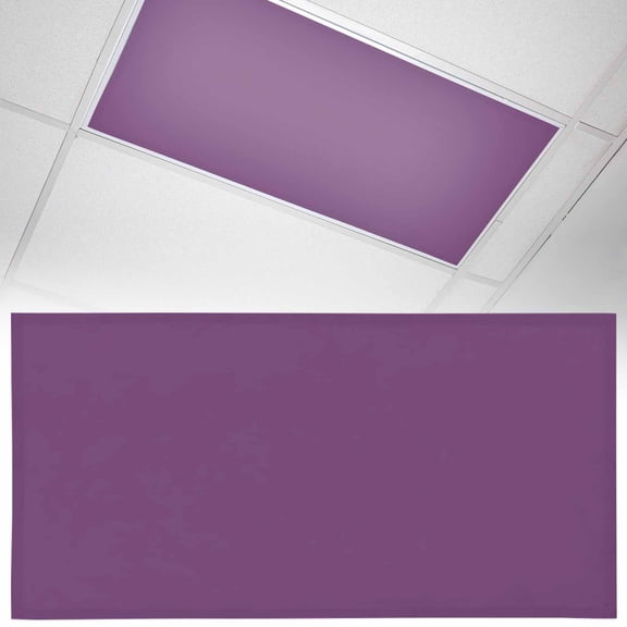 1 Pack Purple Fluorescent Light Covers for Ceiling Lights Simple Background Modern Solid Color Monochrome Magnetic Ceiling Light Covers Overhead Light Filters for Office Classroom Home