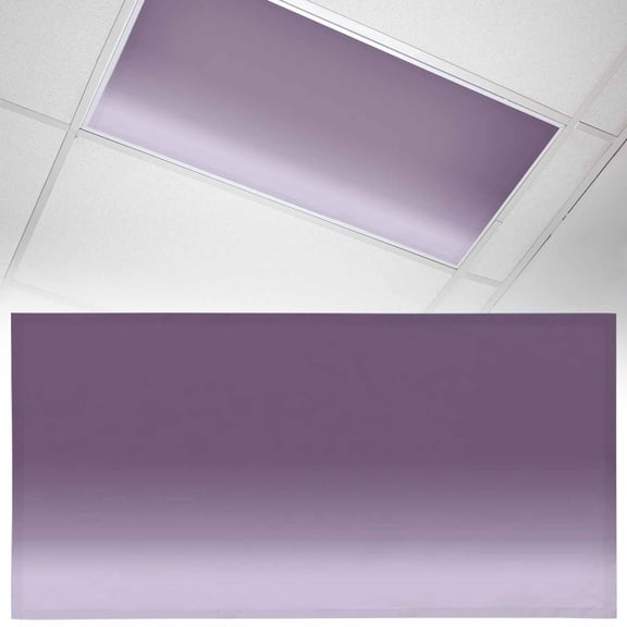 1 Pack Purple Gradient Fluorescent Light Covers for Ceiling Lights Simple Color Gradient Abstract Art Magnetic Ceiling Light Covers Overhead Light Filters for Office Classroom Home