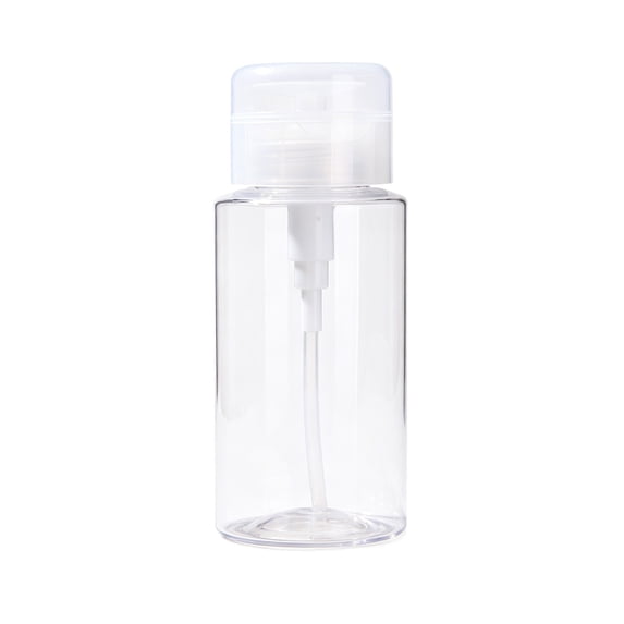 1 Pack Push Down Pump Dispenser, Clear Push Top Empty Bottle for Alcohol, Nail Polish, Makeup Remover, Toner (150ml)