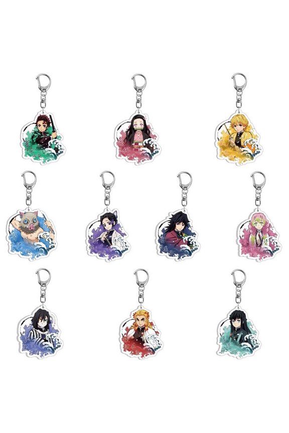 1 Pack RANDOM Samurai Anime Acrylic Keychains,Anime Character Key Ring Set for Fans