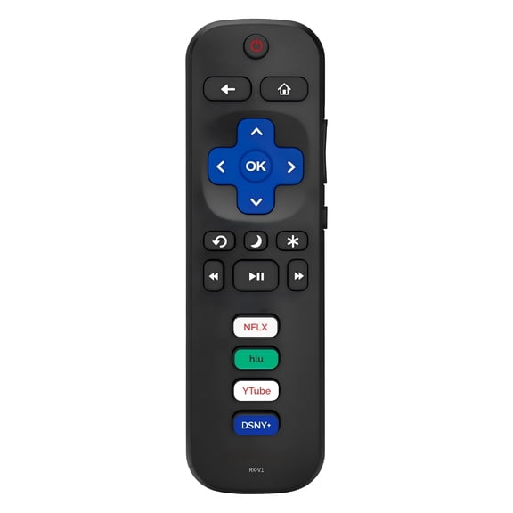 1 Pack RK-V1 Replacement TV Remote Control Compatible with TCL, Hisense, Onn, Insignia, Philips, Element Smart TVs, Easy Setup With Shortcut Keys, (Not for Smart Stick/Box/Players)