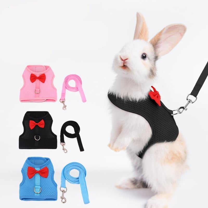Bunny Rabbit Harness Leash Set, Adjustable Buckle Breathable