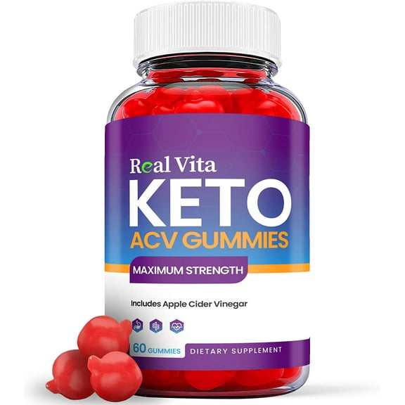 (1 Pack) Real Vita Keto ACV Gummies - Supplement for Weight Loss - Energy & Focus Boosting Dietary Supplements for Weight Management & Metabolism - Fat Burn - 60 Gummies