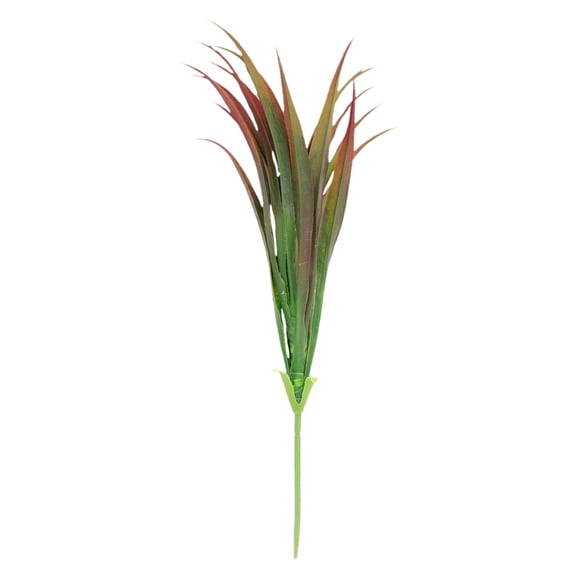 1 Pack Red Artificial Grass Shrub, Faux Greenery Bush with Red Accents for Garden, Home, and Event Decor