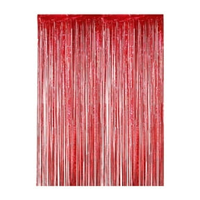 1 Pack Red Backdrop Birthday Decorations Foil Curtain Backdrop Red Streamers Dance Party Decorations Photo Booth Props Tinsel Curtain Backdrop Red Tinsel Backdrop for Party Supplies 3.3Ft x 6.5Ft