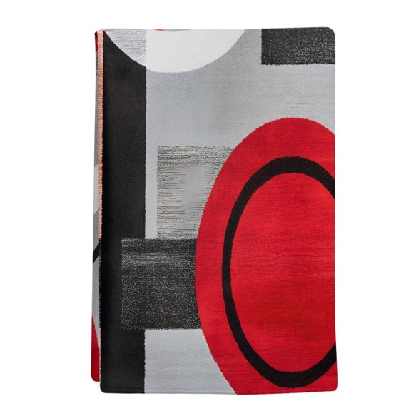 1 Pack Red Gray Black Kitchen Towels Abstract Round Modern Art Decorative Dish Towel Sets Absorbent Quick Dry Hand Cloths Tea Towels for Cooking Baking Farmhouse Gifts 18x28in