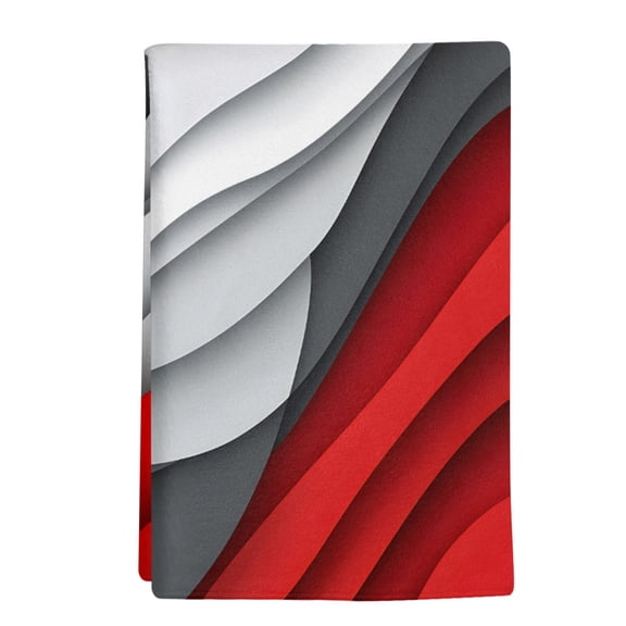 1 Pack Red Grey Waves Kitchen Towels Abstract Water Ripple Modern Gradient Decorative Dish Towel Sets Absorbent Quick Dry Hand Cloths Tea Towels for Cooking Baking Farmhouse Gifts 18x28in
