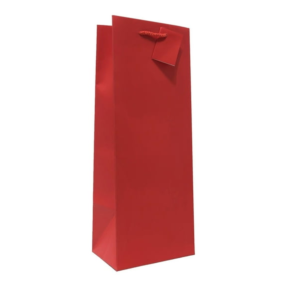 1 Pack Red Wine Gift Bags with Handles for Bottles Gifts Paper Wine Bag Wine Bottle Bag for Valentine's Day, Wedding, Easter, Christmas, Birthday, Party