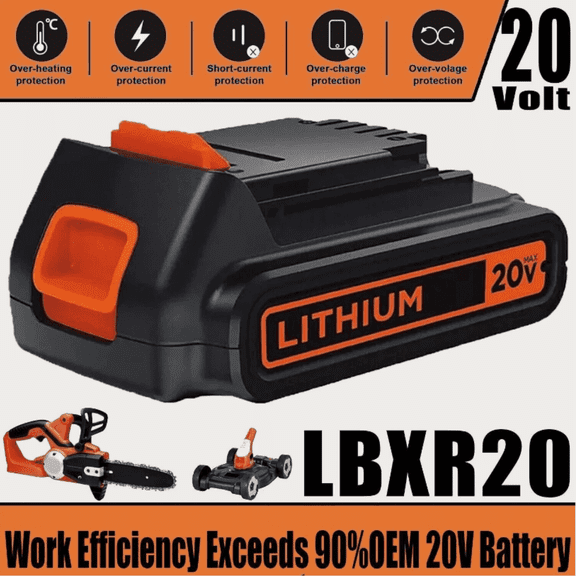 1 Pack Replacement for Black & Decker 20V Lithium MAX Battery 20Volt Li-Ion LBXR20 LBXR2020