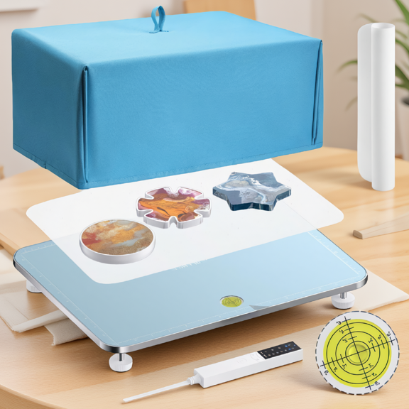 1-Pack Resin Heating Mat and Leveling Table, 2-in-1 Epoxy Resin Curing Board with Timer and Temperature Control, Silicone Mat