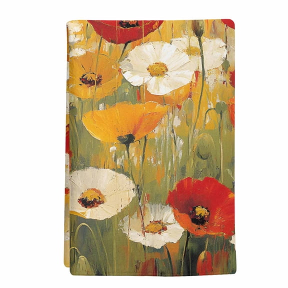 1 Pack Retro Floral Kitchen Towels Red White Yellow Poppy Flowers Oil Painting Decorative Dish Towel Sets Absorbent Quick Dry Hand Cloths Tea Towels for Cooking Baking Farmhouse Gifts 18x28in