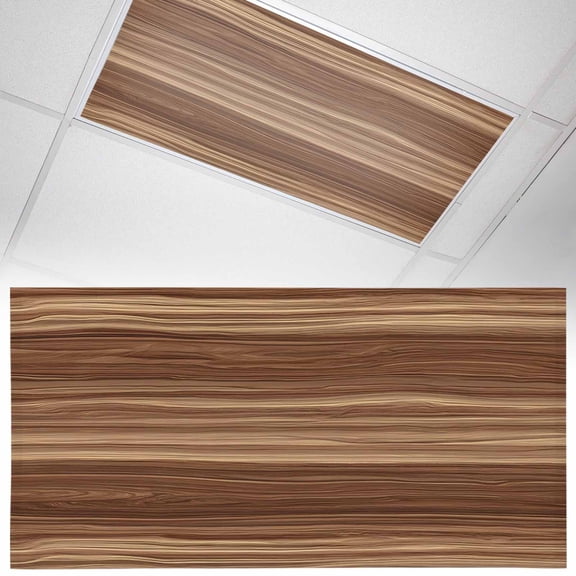 1 Pack Retro Wood Grain Brown Fluorescent Light Covers for Ceiling Lights Country Rustic Barn Plank Texture Magnetic Ceiling Light Covers Overhead Light Filters for Office Classroom Home