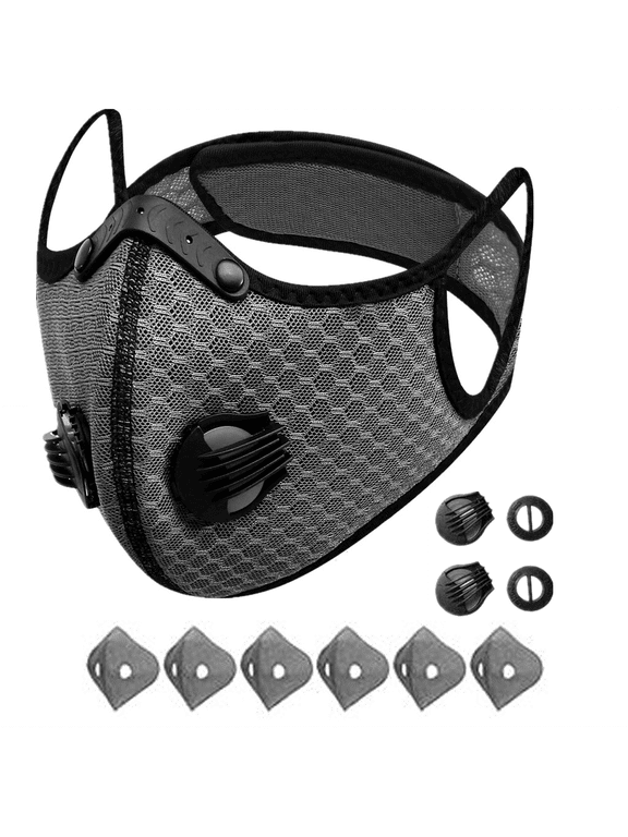 1 Pack Reusable Half Face Cover Mask Filter Cycling Outdoor Sport Face Mask Grey