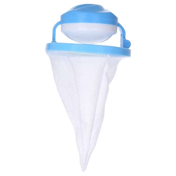 1 Pack Reusable Laundry Pet Hair Remover, Upgraded Ultra-Fine Mesh Floating Lint Catcher for Pulsator Washing Machines, Efficient Lint Trap Captures Dog and Cat Fur, 5.1 Inch,Blue