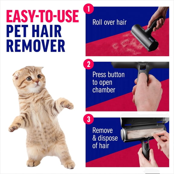 1-Pack Reusable Pet Hair Remover Roller, Portable Lint & Fur Cleaning Tool for Cat & Dog Hair on Furniture, Couch, Carpet, Car, Rugs & Bedding