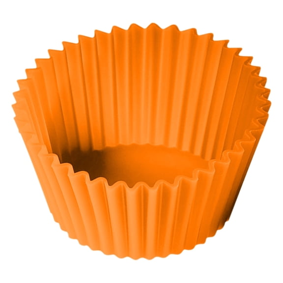 1 Pack Reusable Silicone Cupcake Liners, 2.5'' Dia Round Baking Cups, Non-Stick Hear Resistant Muffin Cups, Non-Toxic BPA-Free Cupcake Liners for Baking, Muffin Liners for Party, Oven Safe, Orange