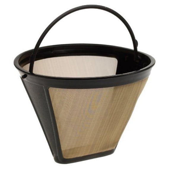 1 Pack Reusable coffee filters for cuisinart and ninja coffee filter Gold Stainless Steel Mesh No.4 Permanent coffee filter replacement for DCC-3200P1 SS-15P1 Ninja CFP301 CFP201