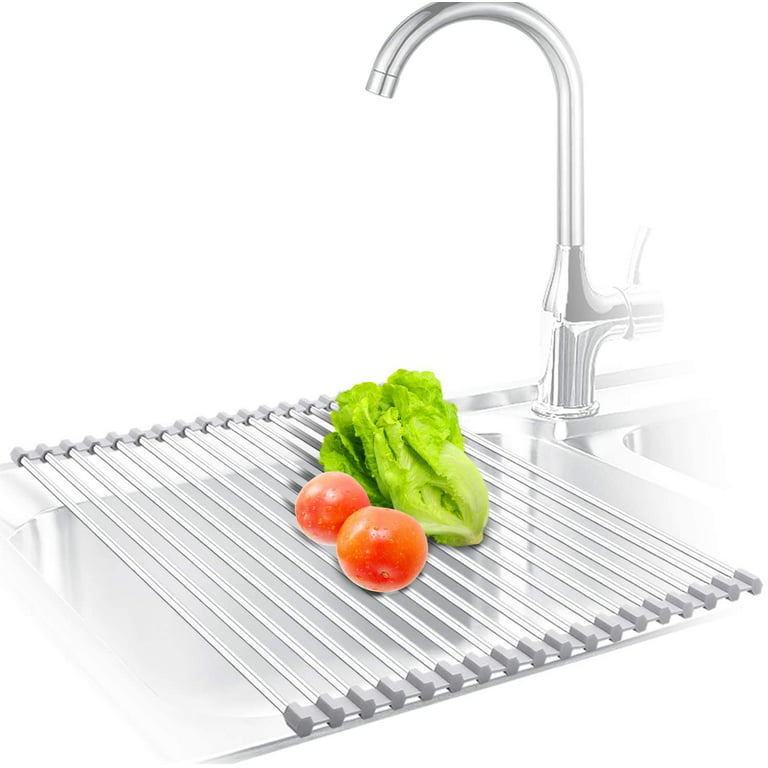 Roll Up Dish Drying Rack, Foldable Rolling Dish Drainer Over The