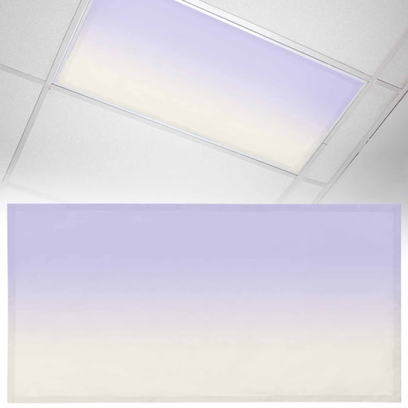1 Pack Romantic Purple Fluorescent Light Covers for Ceiling Lights White Gradient Magnetic Ceiling Light Covers Overhead Light Filters for Office Classroom Home
