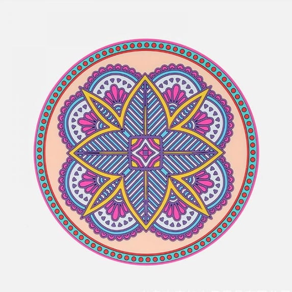 1 Pack Round Bohemia Placemat,Washable Round Placemats Cup Coaster Kitchen Table Round Table Mats for Table Dinner Farmhouse Placemats 6.5 x 6.5 Inch