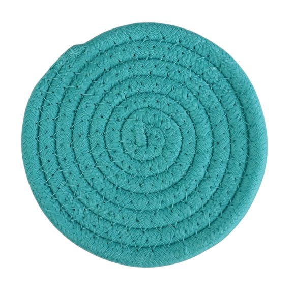 1 Pack Round Woven Coaster – Non-Slip Cotton Linen Cup Mat, Heat Resistant & Absorbent Table Protector for Coffee Mugs, Ideal for Home, Kitchen, Office Decor, Lake Green, 11cm