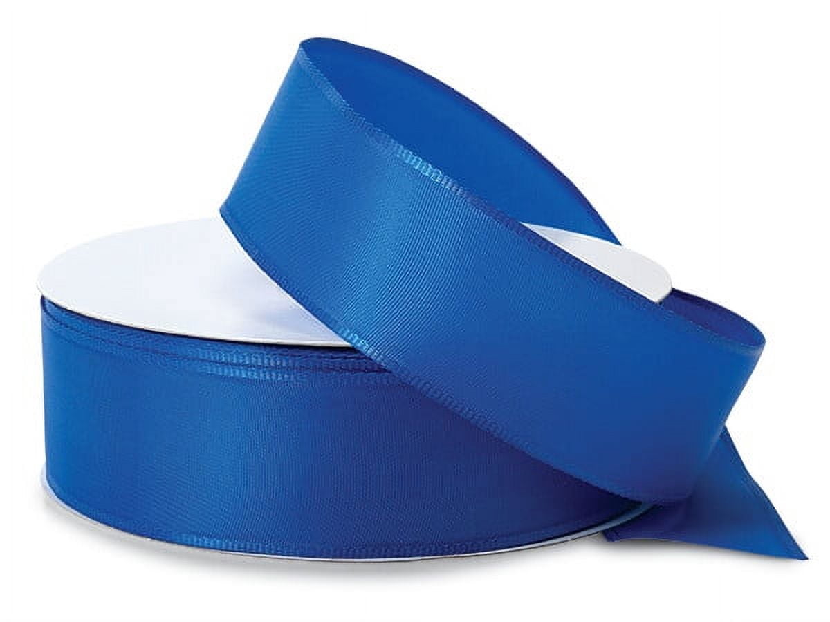 1 Pack, Royal Blue Wired Fabric Florist Ribbon, 1-1/2"x50 Yards for Weddings, Christmas and Masculine Gift Wrapping