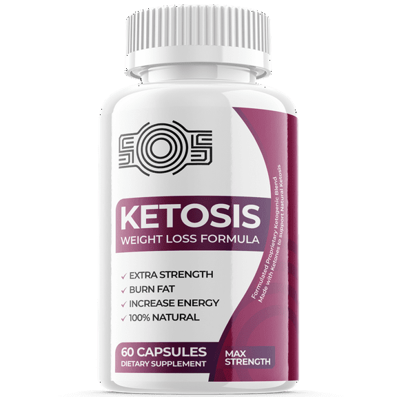 (1 Pack) SOS Ketosis - Keto Weight Loss Formula - Energy & Focus Boosting Dietary Supplements for Weight Management & Metabolism - Advanced Fat Burn Raspberry Ketones Pills - 60 Capsules