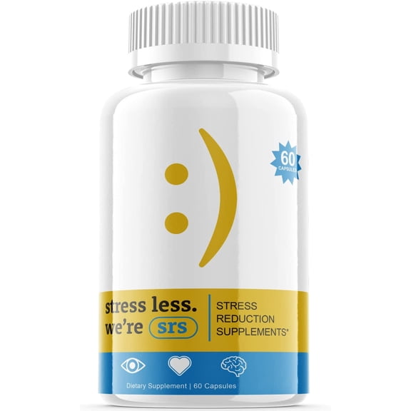 (1 Pack) SRS Stress Reduction Supplement - Dietary Supplement for Focus, Memory, Clarity, & Energy - Advanced Cognitive Support Formula for Maximum Strength - 60 Capsules