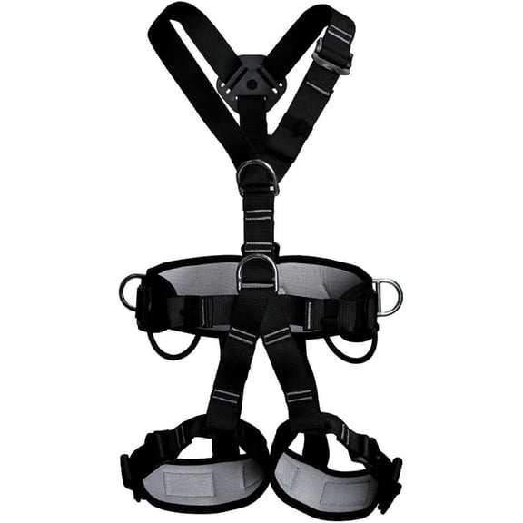 1 Pack Safety Harness, Full Body Safety Climbing Harness Rappelling Equipment Safety Fall Arrest Harness, Black