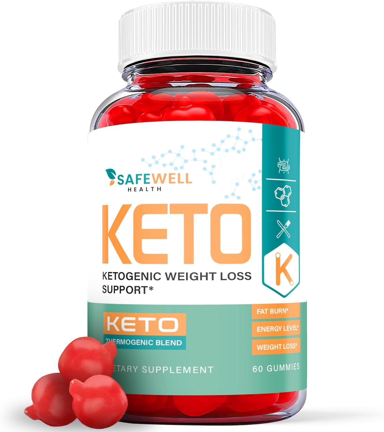 (1 Pack) Safewell Keto ACV Gummies Apple Cider Vinegar Supplement for Weight Loss Energy