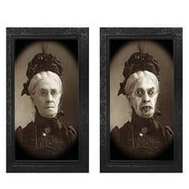 1 Pack Scary Halloween Party Decoration Indoor Home Wall Decor 3D Changing Face Moving Picture Frame Portrait for Horror Halloween Party Supplies Castle Haunted House Decoration(F)