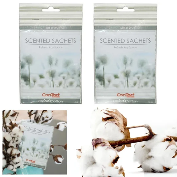 1 Pack Scented Sachet Clean Cotton Drawer Bags Fresh Scent Air Freshener 2 Piece