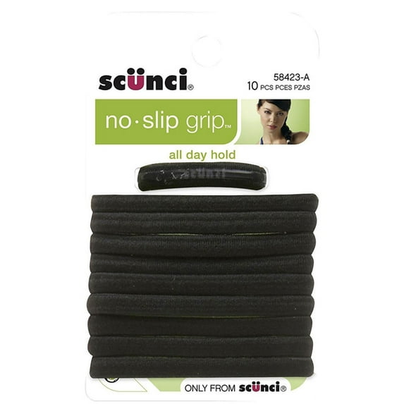 1 Pack - Scunci No Slip Elastic Hair Bands, Black 10 ea