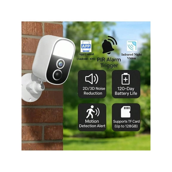 1 Pack Security Cameras Wireless Outdoor 120-Day Battery Life Color Night Vision, Motion Detection Alert, Cloud Storage/SD Card, Instant Alerts, 2.4GHz WiFi