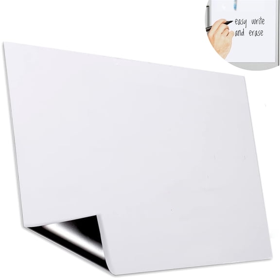 1 Pack Self Adhesive Magnetic White Board,Dry Erase Memo Message Board,Soft Whiteboard Refrigerator Sticker,Erasable Calendar Notes,for Kitchen Office 16" x 23" By HXRH