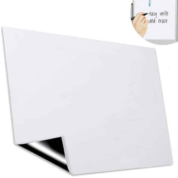 1 Pack Self Adhesive Magnetic White Board,Dry Erase Memo Message Board,Soft Whiteboard Refrigerator Sticker,Erasable Calendar Notes,for Kitchen Office 16" x 23" By HXRH