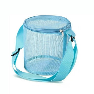 1 Pack Shell Bag Seashell Mesh Tote Kids Beach Accessories Colorful Mesh Beach Bag Girls Boys Sand Bags for Collecting Holding Shells Swimming Accessories